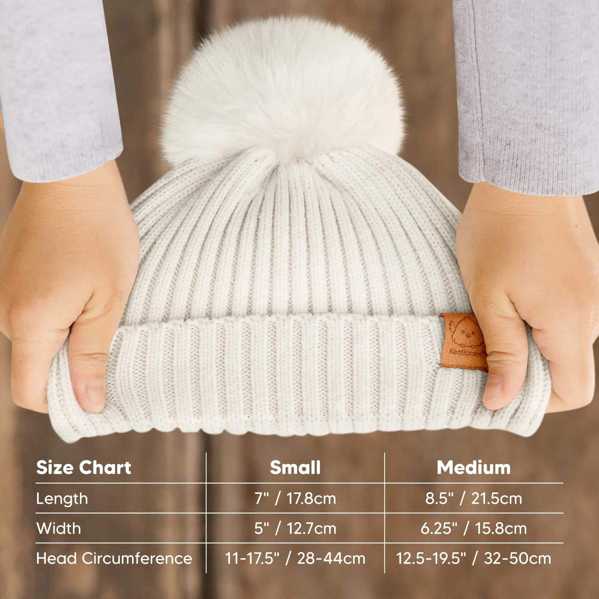 2-Pack Pom Knitted Beanie (Cloud)