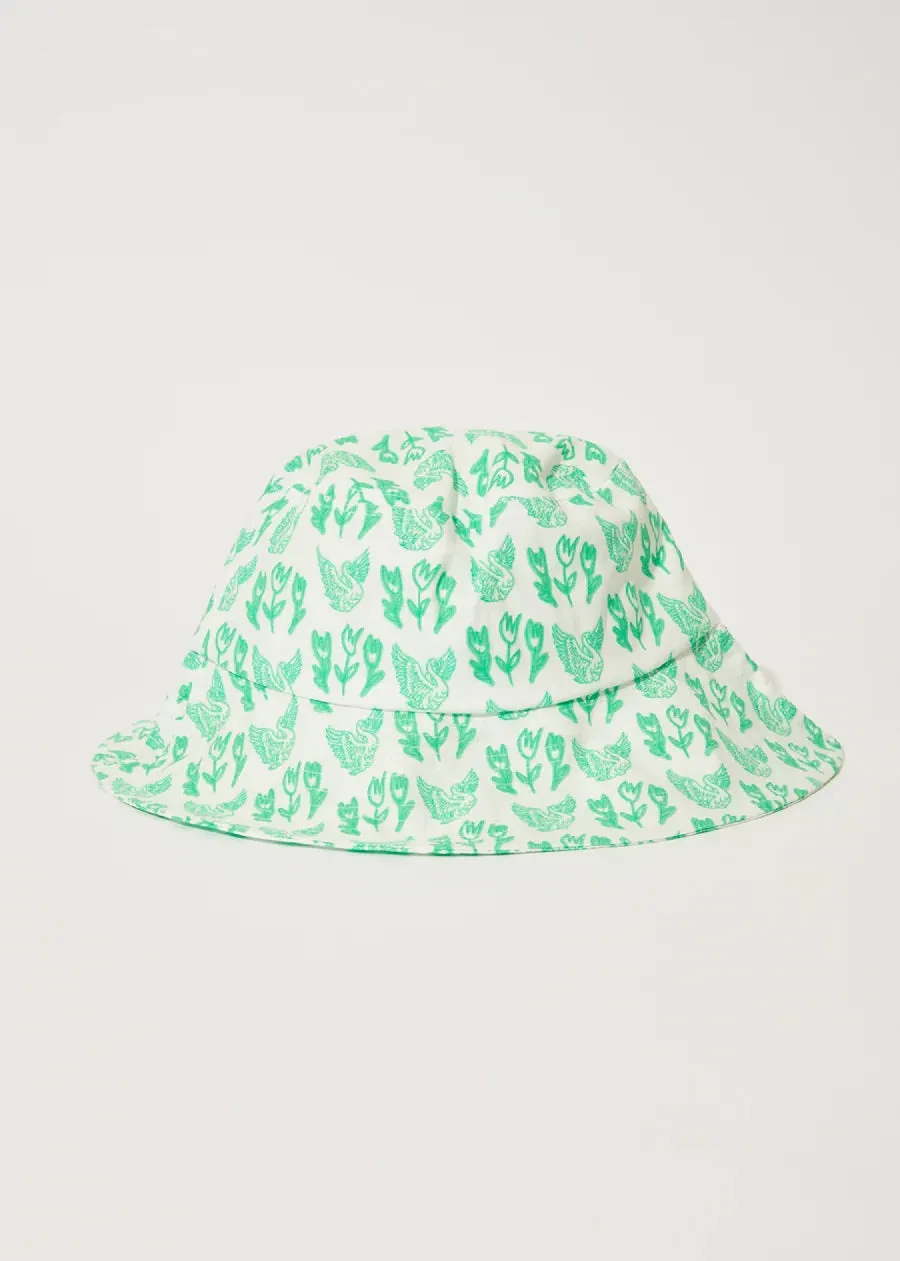 AFENDS Swan - Hemp Bucket Hat - Lime Green