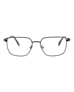 Alexander McQueen Mens Square/Rectangle Black Black Transparent Fashion Designer Eyewear