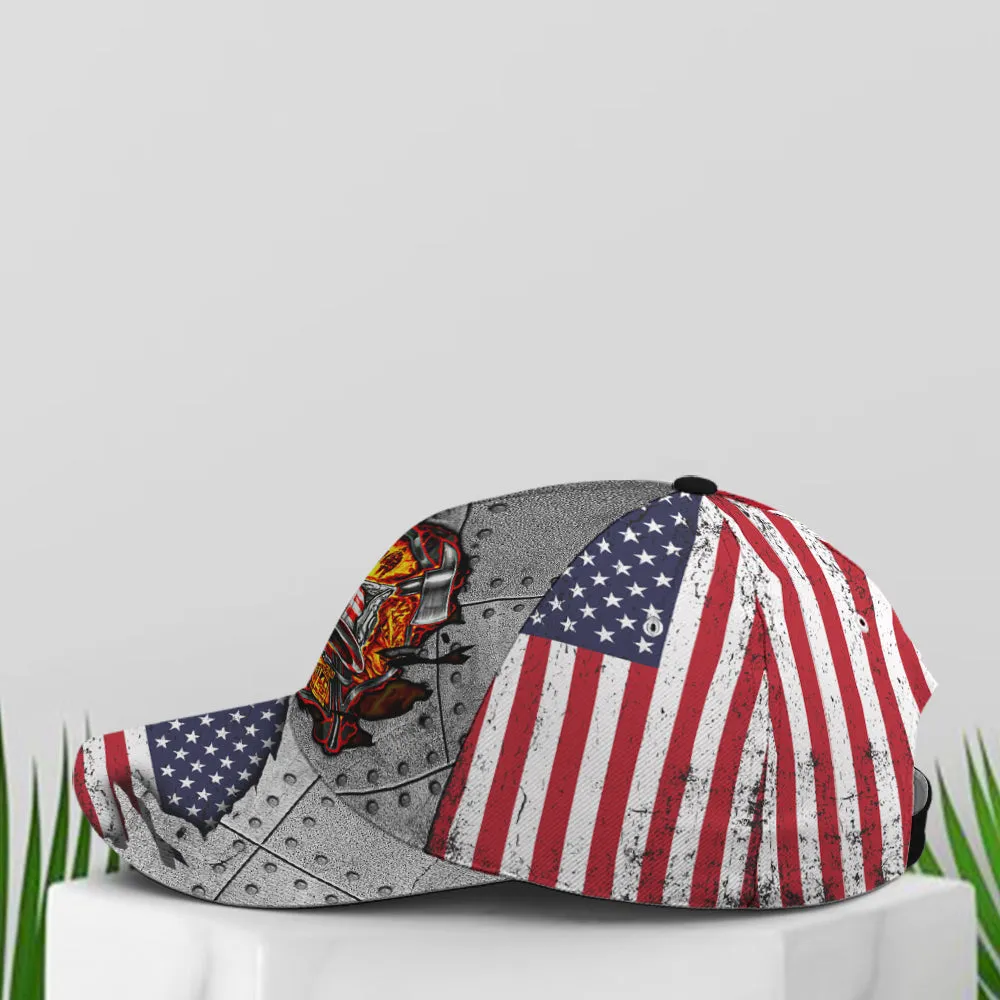 American Firefighter American Flag Style Baseball Cap Coolspod