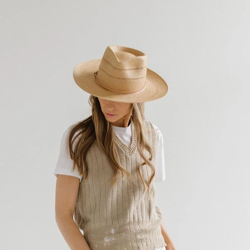 Arlo Straw Teardrop Fedora