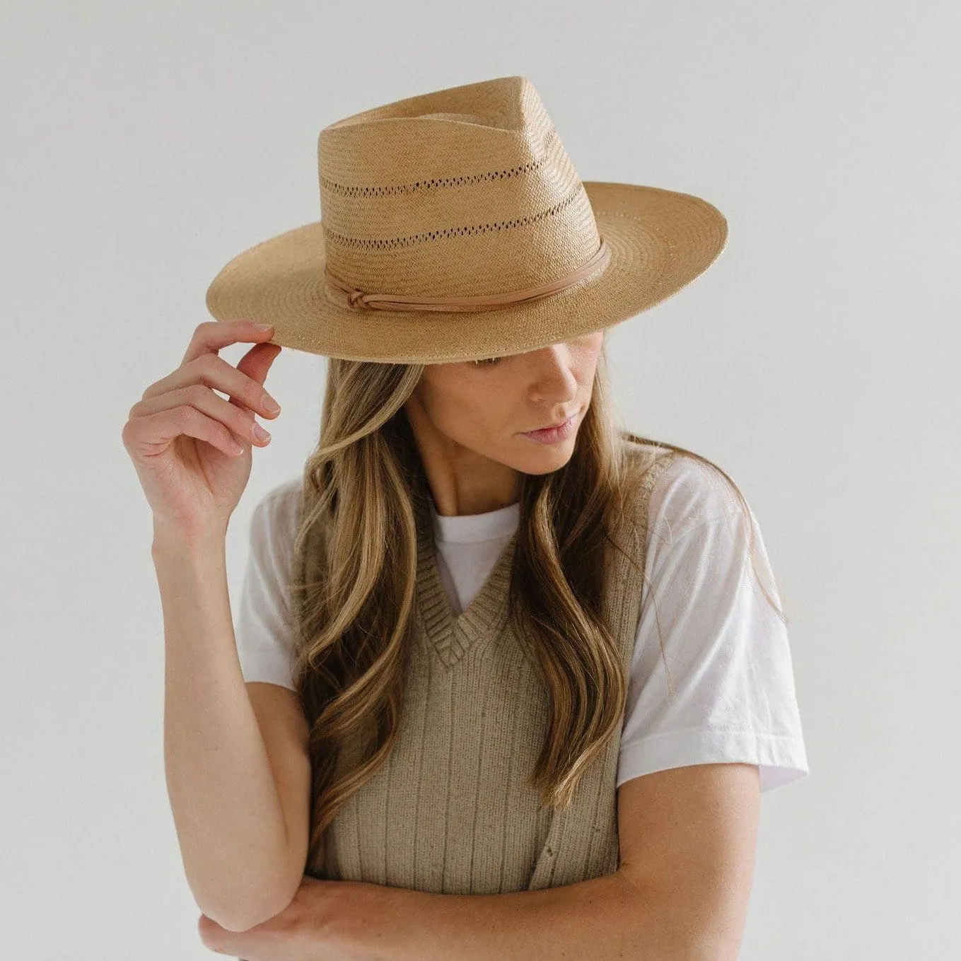 Arlo Straw Teardrop Fedora