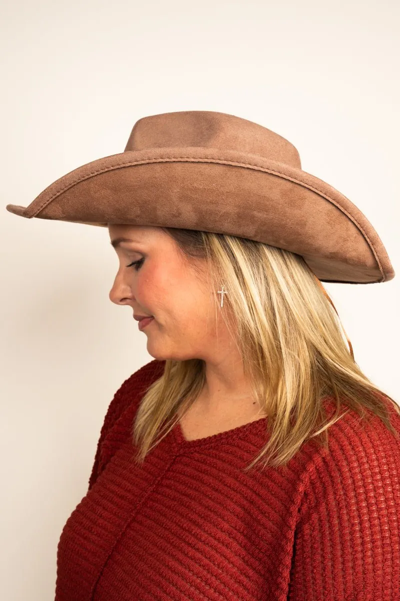 Be Clever Colorado City Camel Faux Suede Fedora