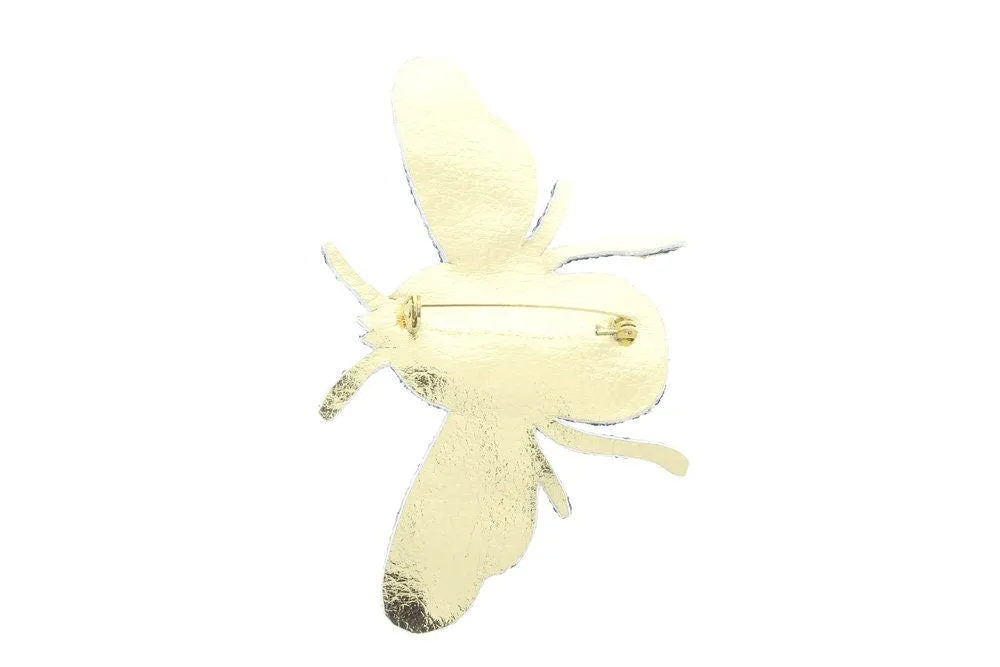 Beaded Embrodiery Bee, 4" wide x 2" pin, use on bags, purses or jackets