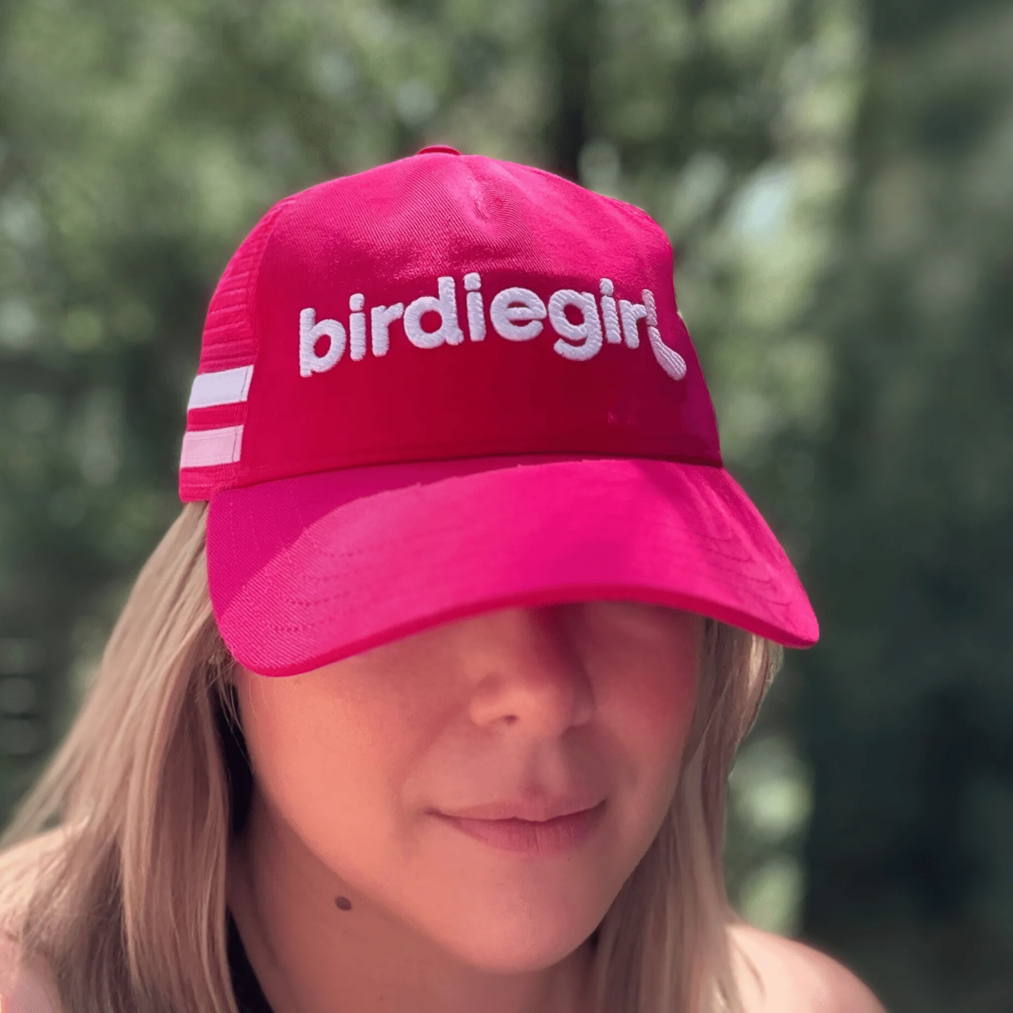 Birdie Girl Snapback Hat with Trucker Mesh