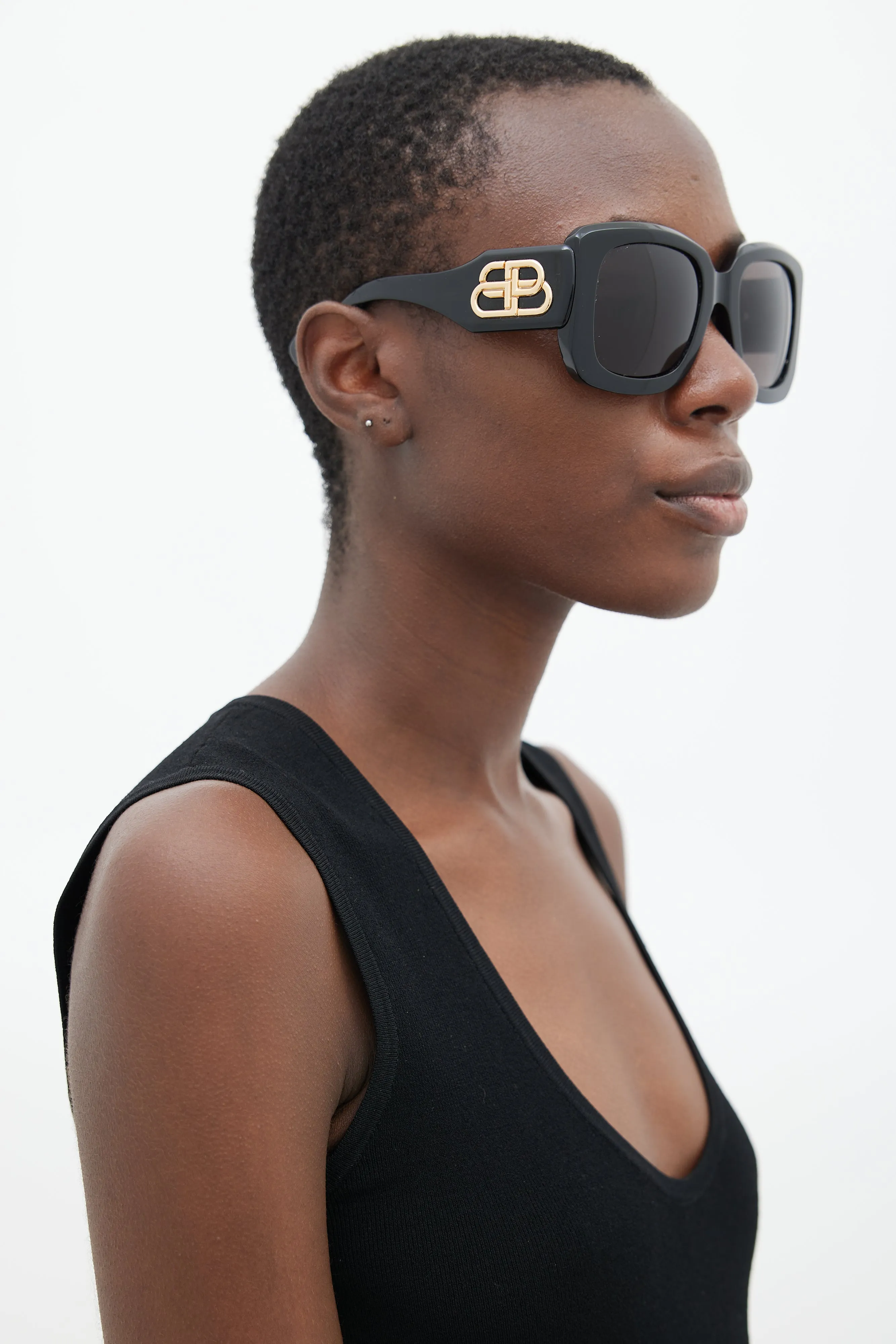 Black BB0069S Oversized Square Sunglasses