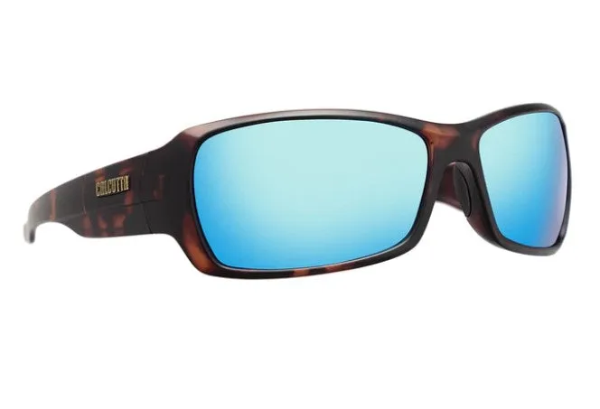 Calcutta Staniel Matte Tortoise Frames - Blue Mirror Lens - Polarized Sunglasses