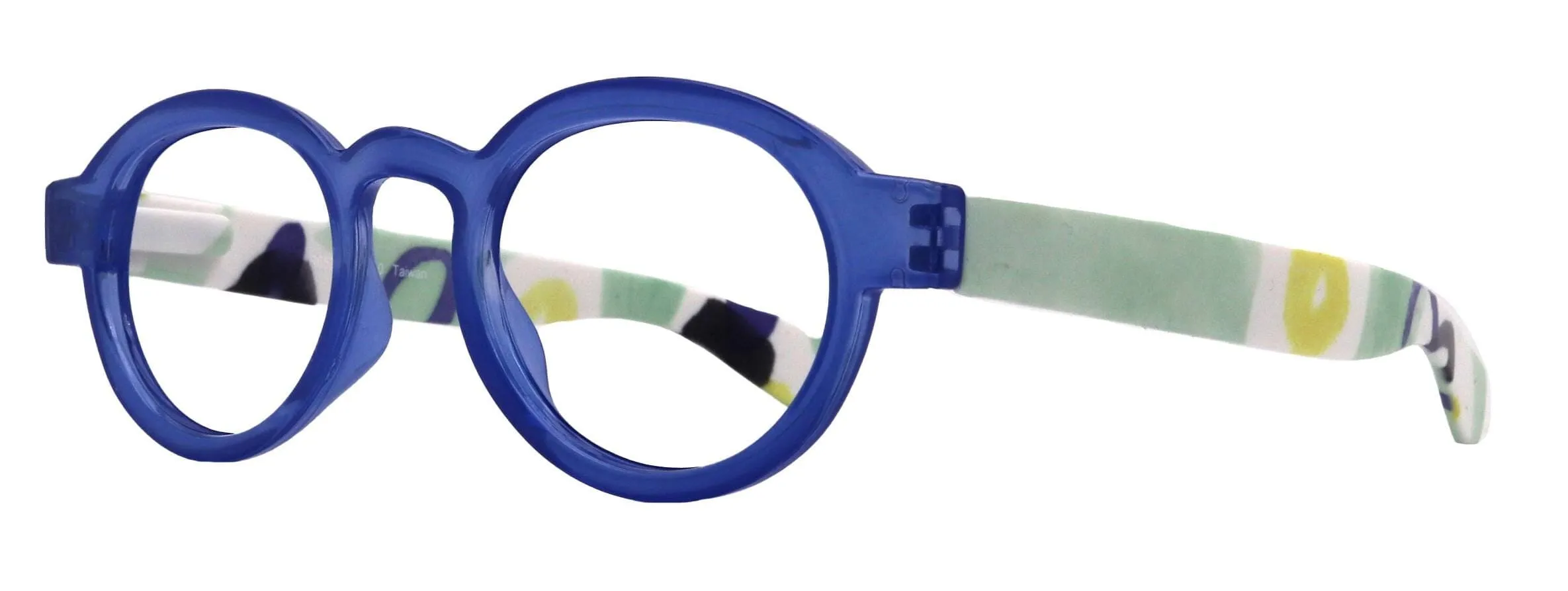 Carnival, Round Reading Glasses for Women (Blue) frames with colorful  pattern:  1.25  3  NY Fifth Avenue