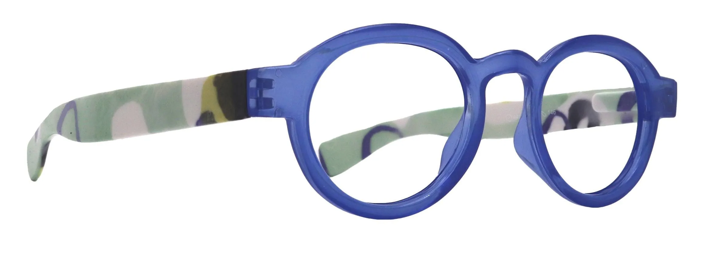 Carnival, Round Reading Glasses for Women (Blue) frames with colorful  pattern:  1.25  3  NY Fifth Avenue