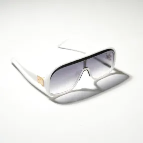 Chokore Oversized Single Lens Sunglasses (White)