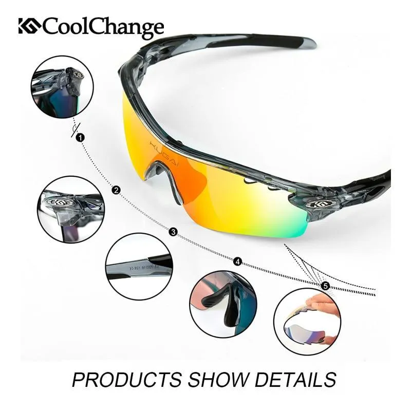 CoolChange Polarized 5 Lens Myopia Frame Cycling Glasses