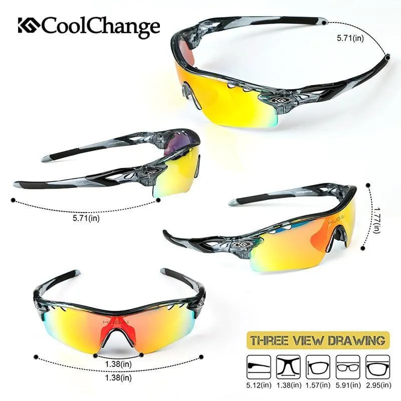 CoolChange Polarized 5 Lens Myopia Frame Cycling Glasses