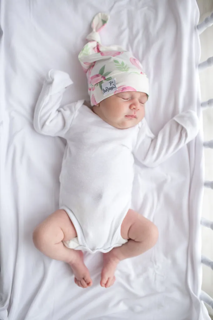 Copper Pearl Newborn Top Knot Hat | Grace