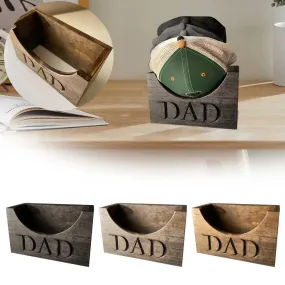 cozy Wooden Hat Holder Dad Box Hat Display Stand, Ideal Gift for Dad From Daughter Son, Dad Hat Holder Hat Rack for Baseball Caps Home Organizer Decoration Gifts for Christmas Father's Day