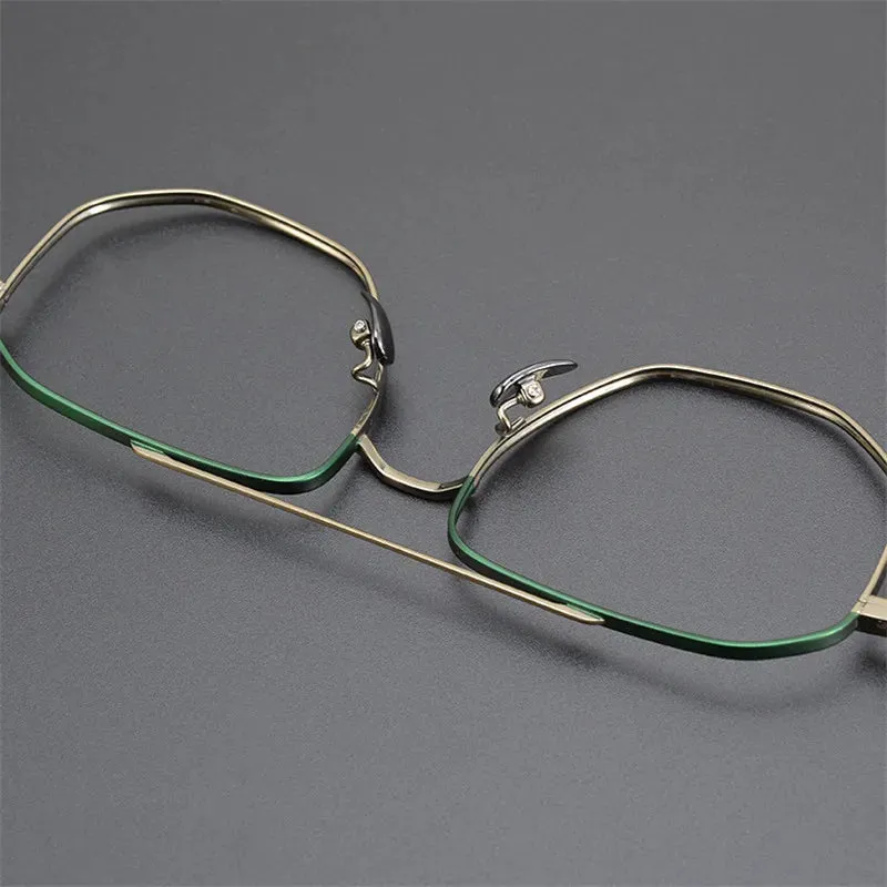 Cubojue Mens Full Rim Double Bridge Oversized Titanium Reading Glasses 60092