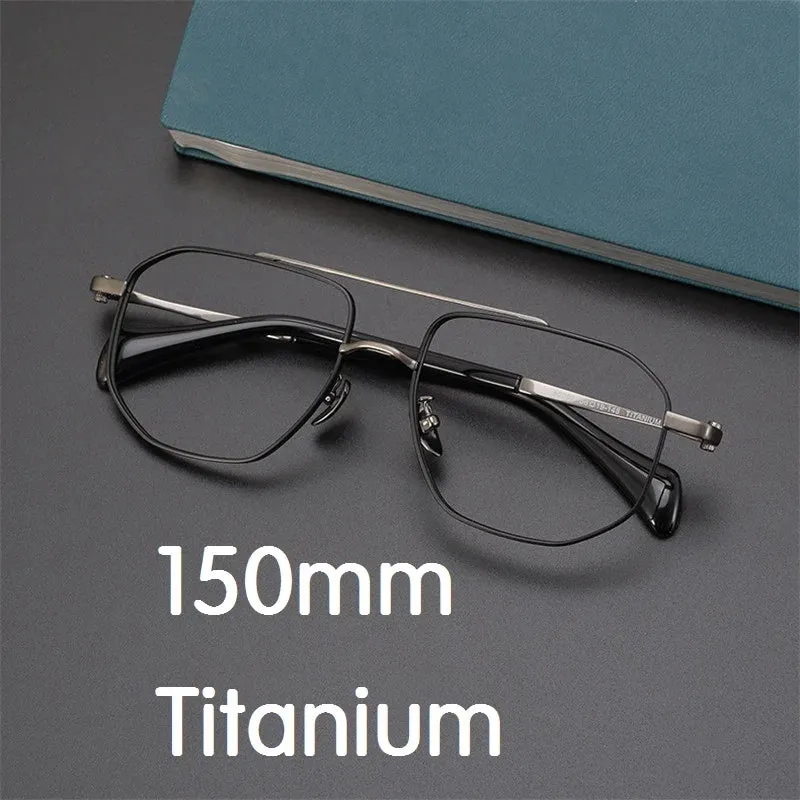 Cubojue Mens Full Rim Double Bridge Oversized Titanium Reading Glasses 60092