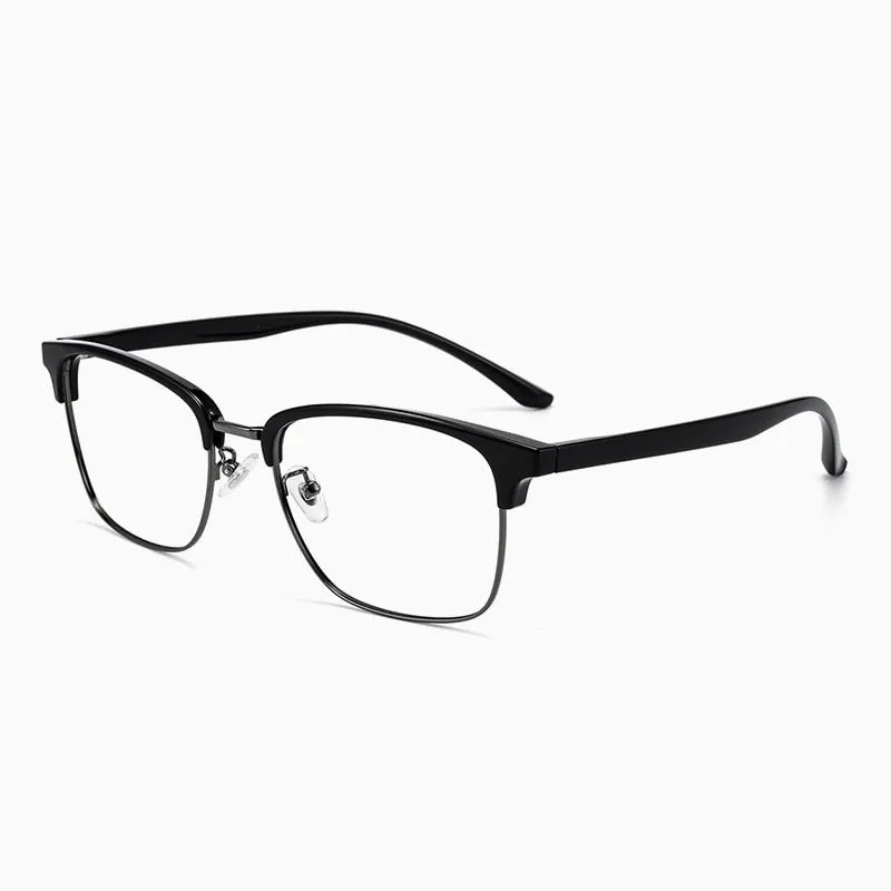 Cubojue Unisex Full Rim Oversized Square Tr 90 Titanium Alloy Hyperopic Reading Glasses 3513