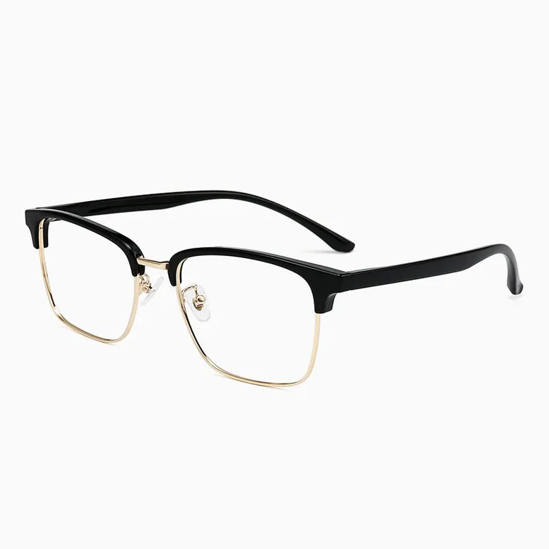 Cubojue Unisex Full Rim Oversized Square Tr 90 Titanium Alloy Hyperopic Reading Glasses 3513