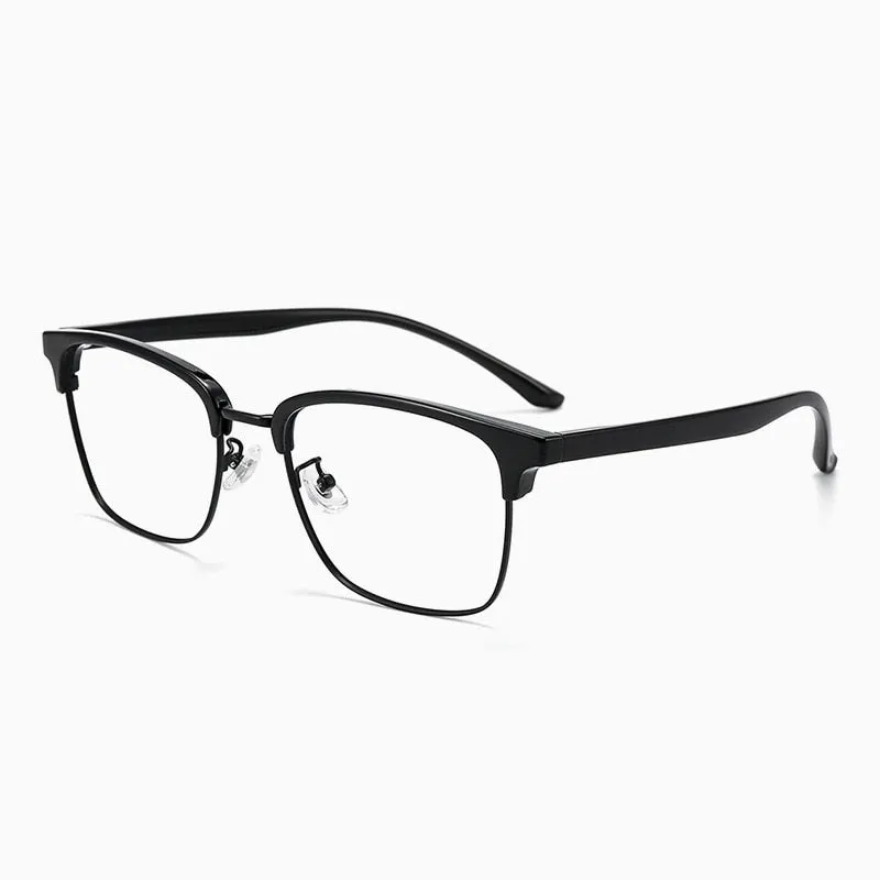 Cubojue Unisex Full Rim Oversized Square Tr 90 Titanium Alloy Hyperopic Reading Glasses 3513