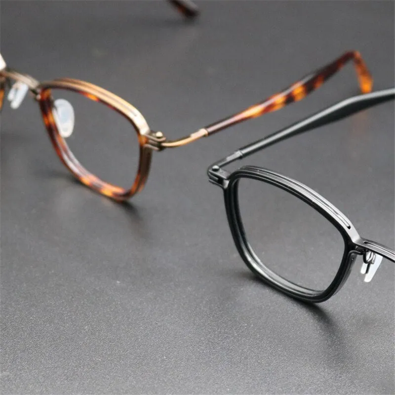 Cubojue Unisex Oversized Square Acetate Titanium Reading Glasses Anti Blue