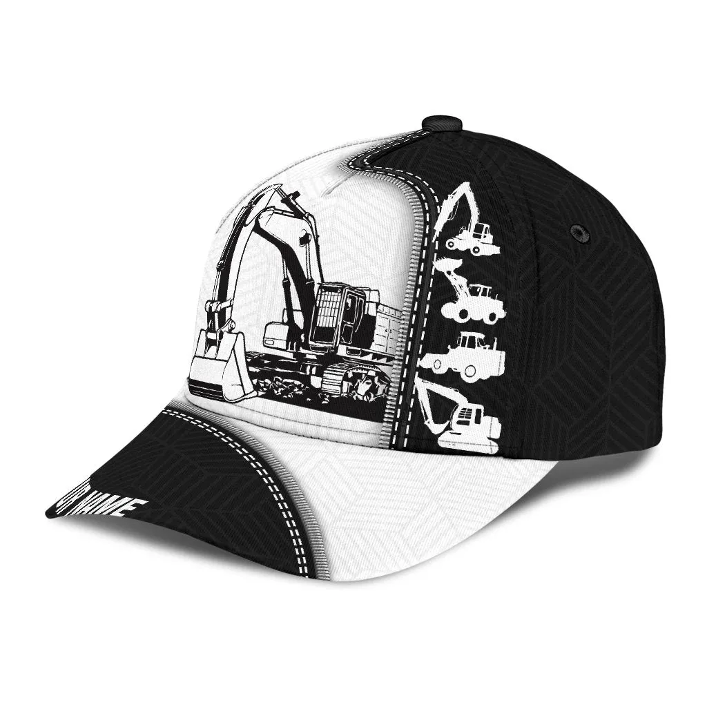 Custom Heavy Equipment Classic Cap For Man And Woman, Excavator 3D Full Printed Cap Hat