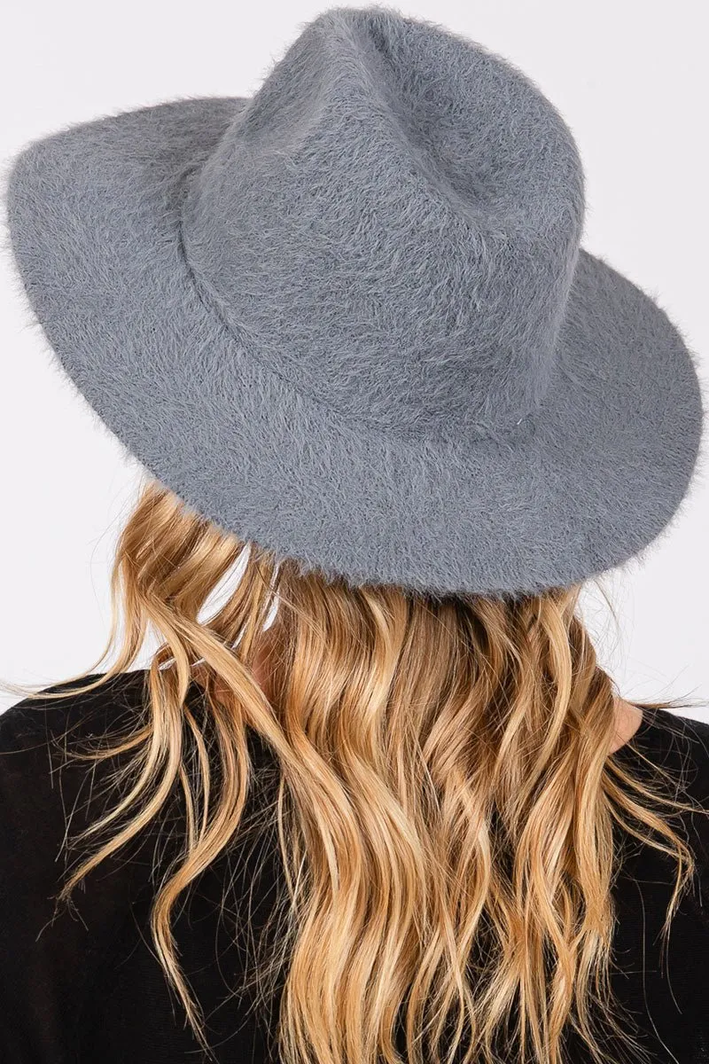 Denim Fairbanks Fuzzy Fedora