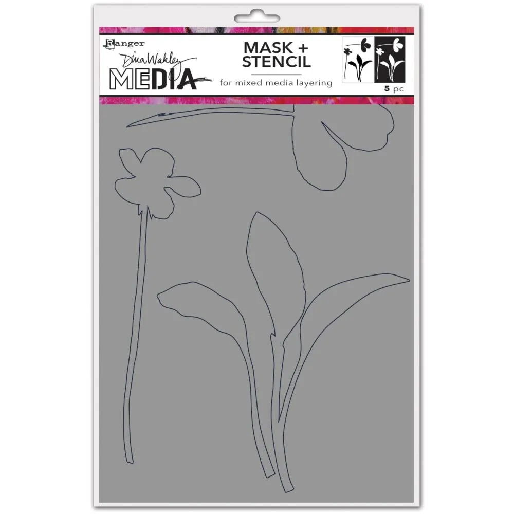 Dina Wakley Media Stencils   Masks 6"x 9" - Sprouts