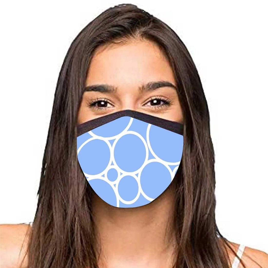 Face Masks Reusable Washable Set Of 2 -Blue_Circles