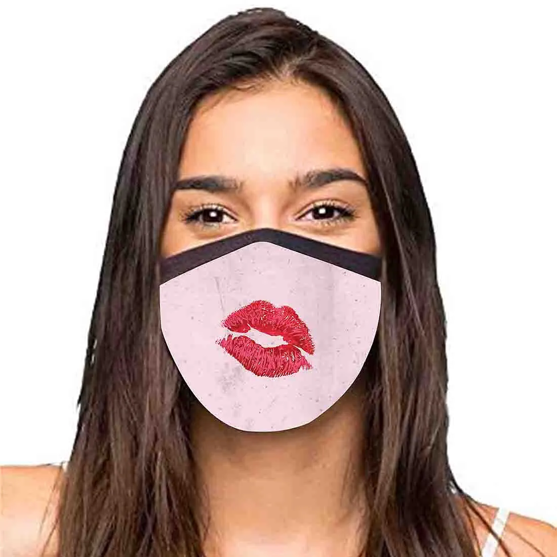 Face Masks Reusable Washable Set Of 2 -Lipstick