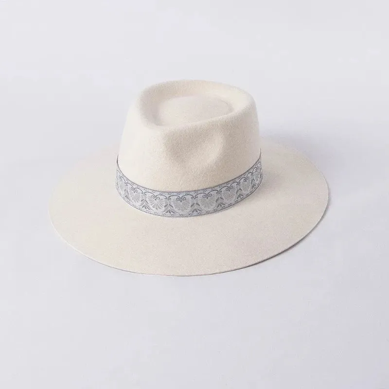 Felt Fedora With Decorative Ribbon