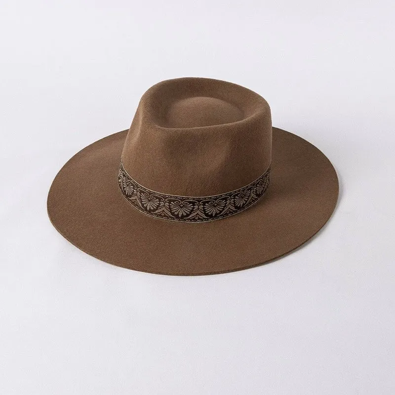 Felt Fedora With Decorative Ribbon