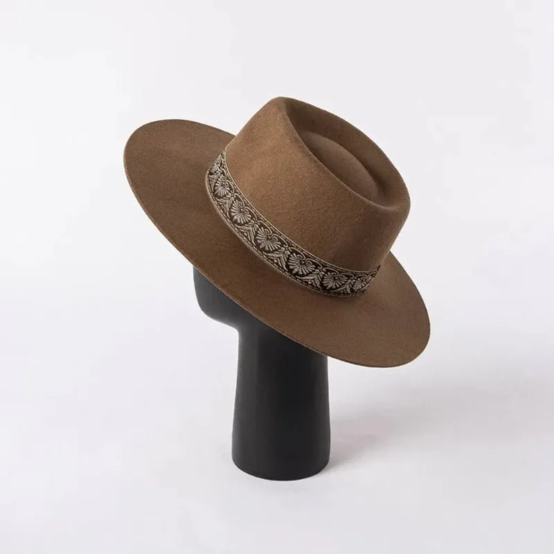 Felt Fedora With Decorative Ribbon