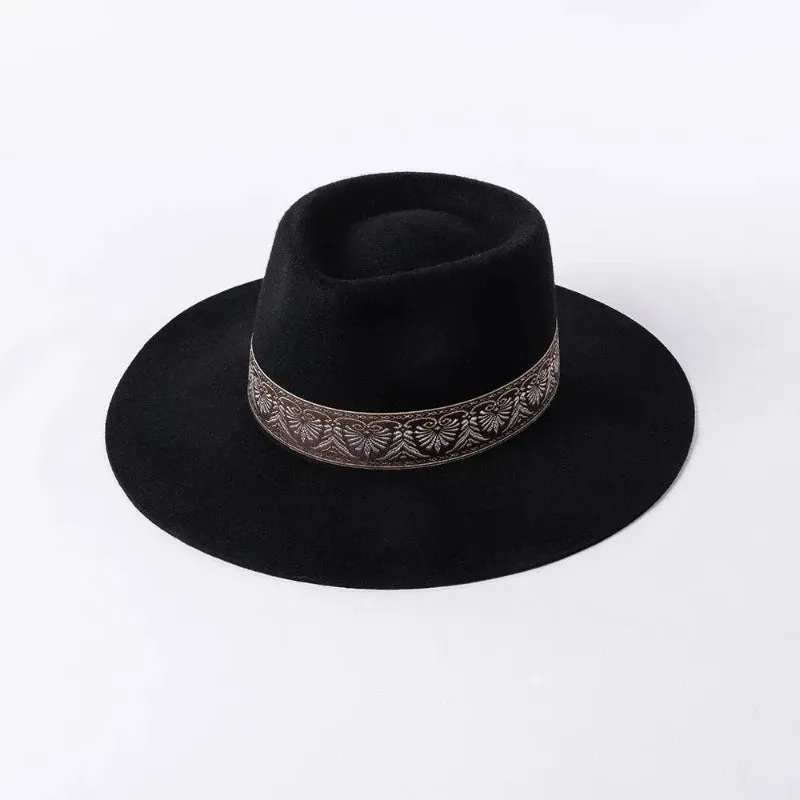 Felt Fedora With Decorative Ribbon