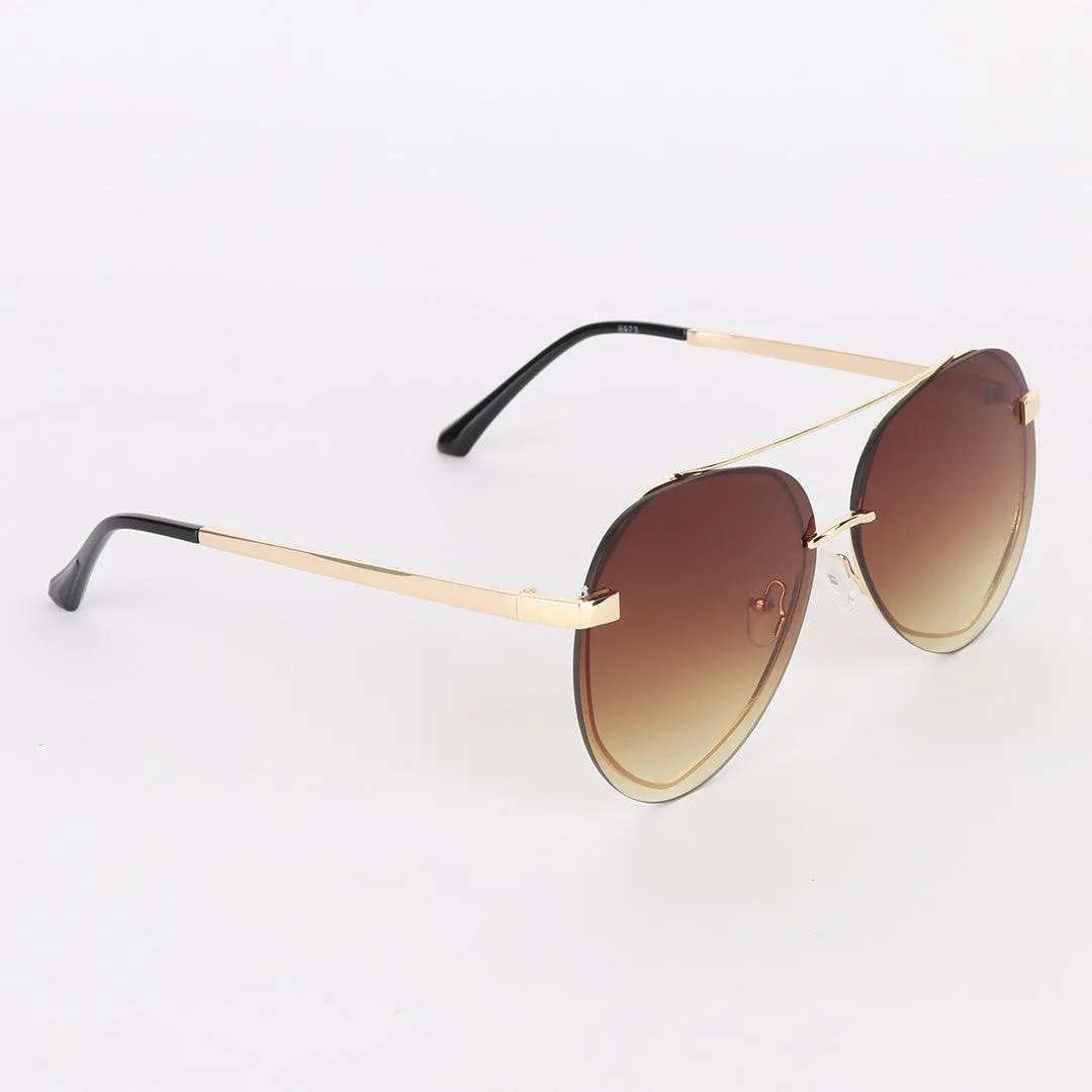 GC Gold Frame Acetate Metal Hand Brown Sunglasses