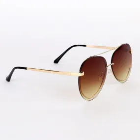 GC Gold Frame Acetate Metal Hand Brown Sunglasses