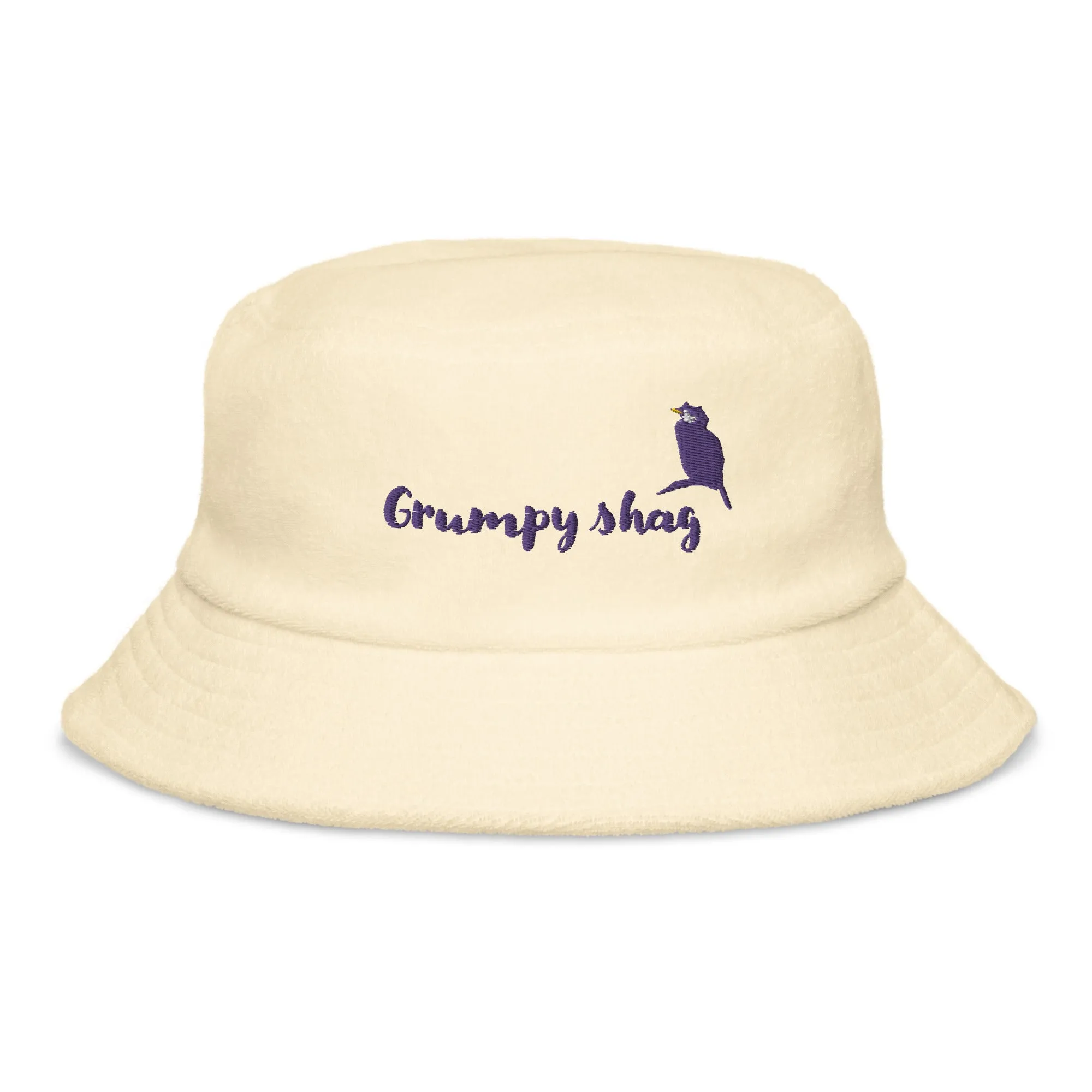 Grumpy shag Unstructured terry cloth bucket hat