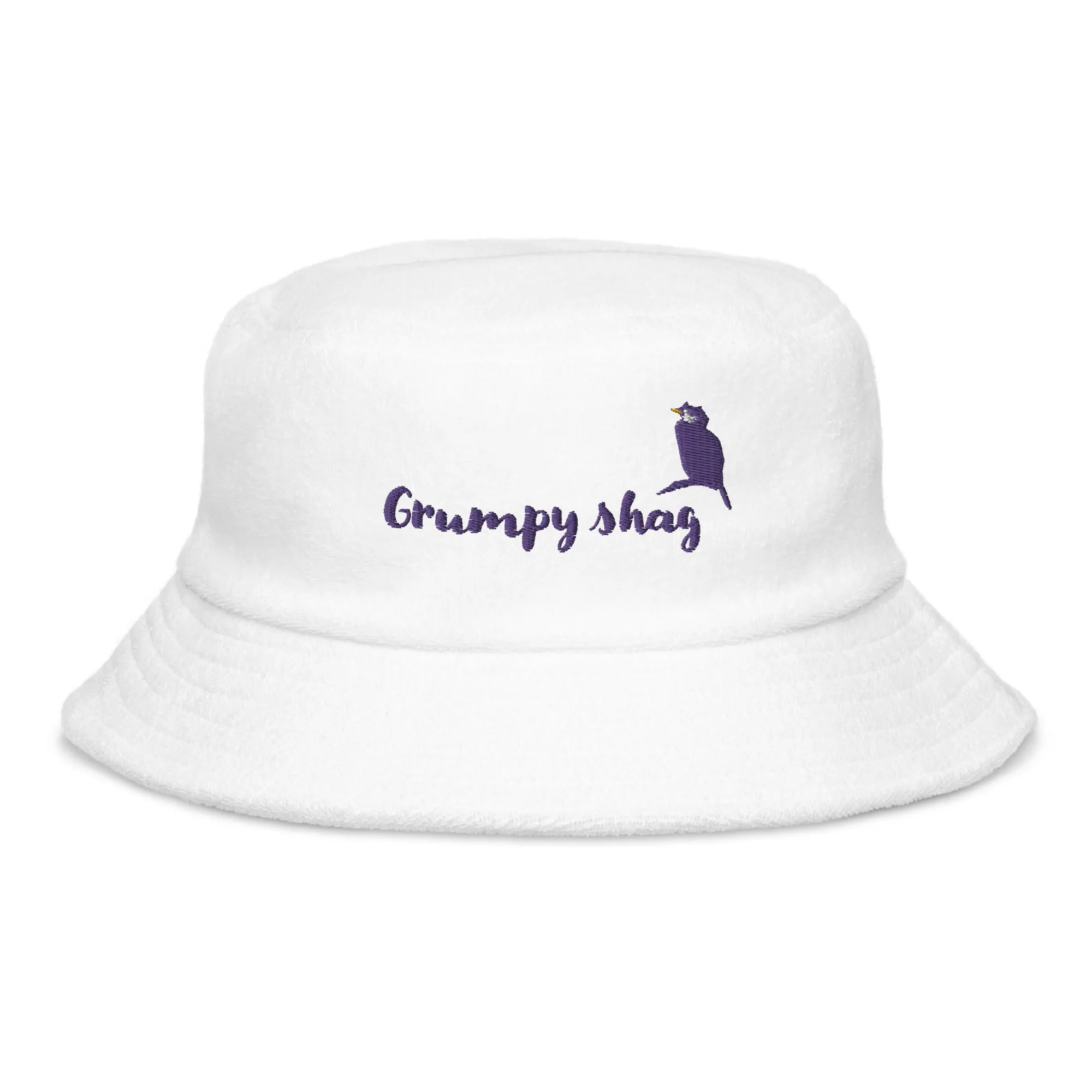 Grumpy shag Unstructured terry cloth bucket hat