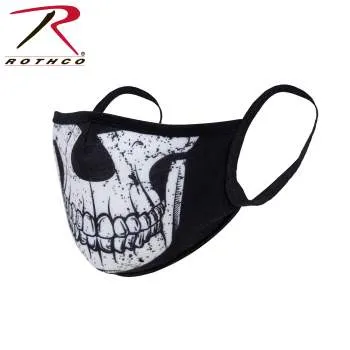 Half Skull Reusable 3-Layer Polyester Face Mask