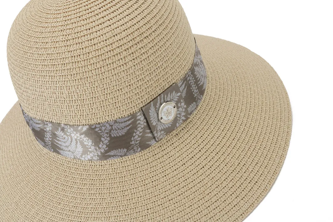 Hat Orchid Beige Fern Lei Brown