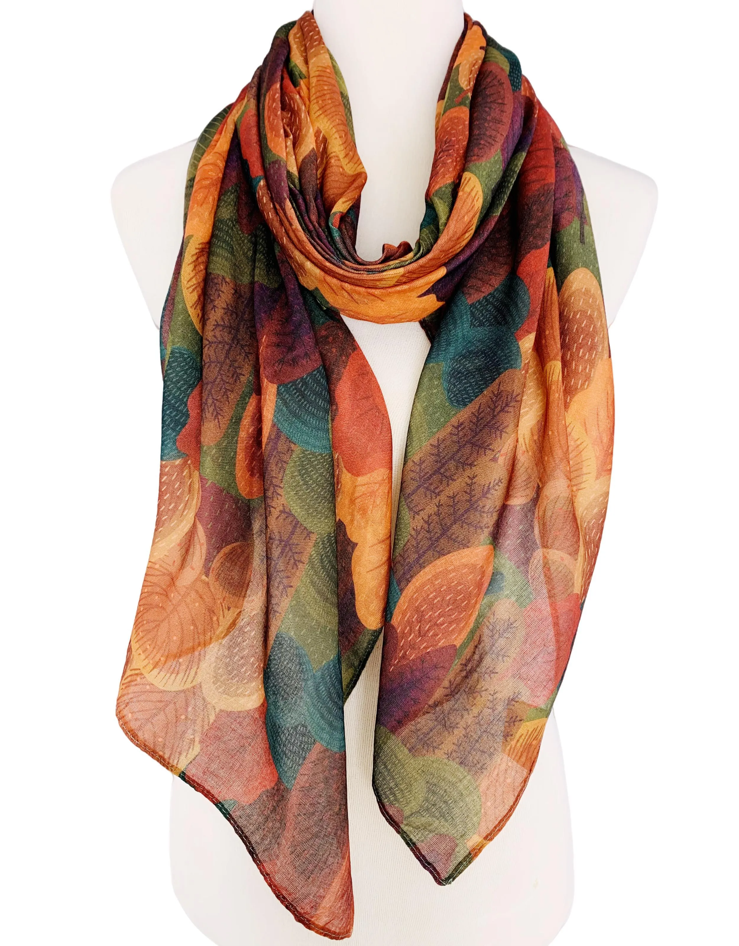 JC071155 Orange-Multi Forest Scarf