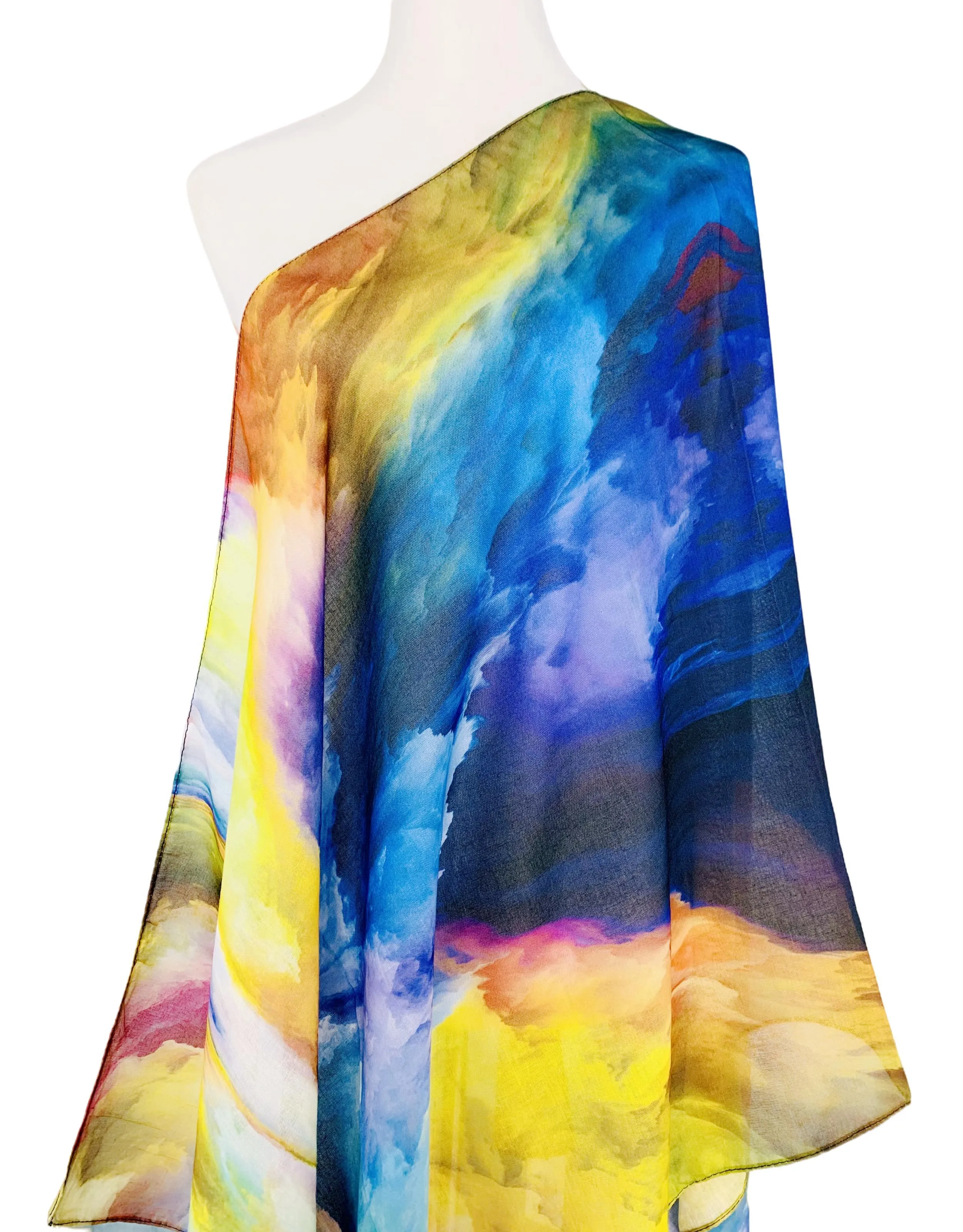 JC071158 Blue-Yellow Sea of Clouds Scarf