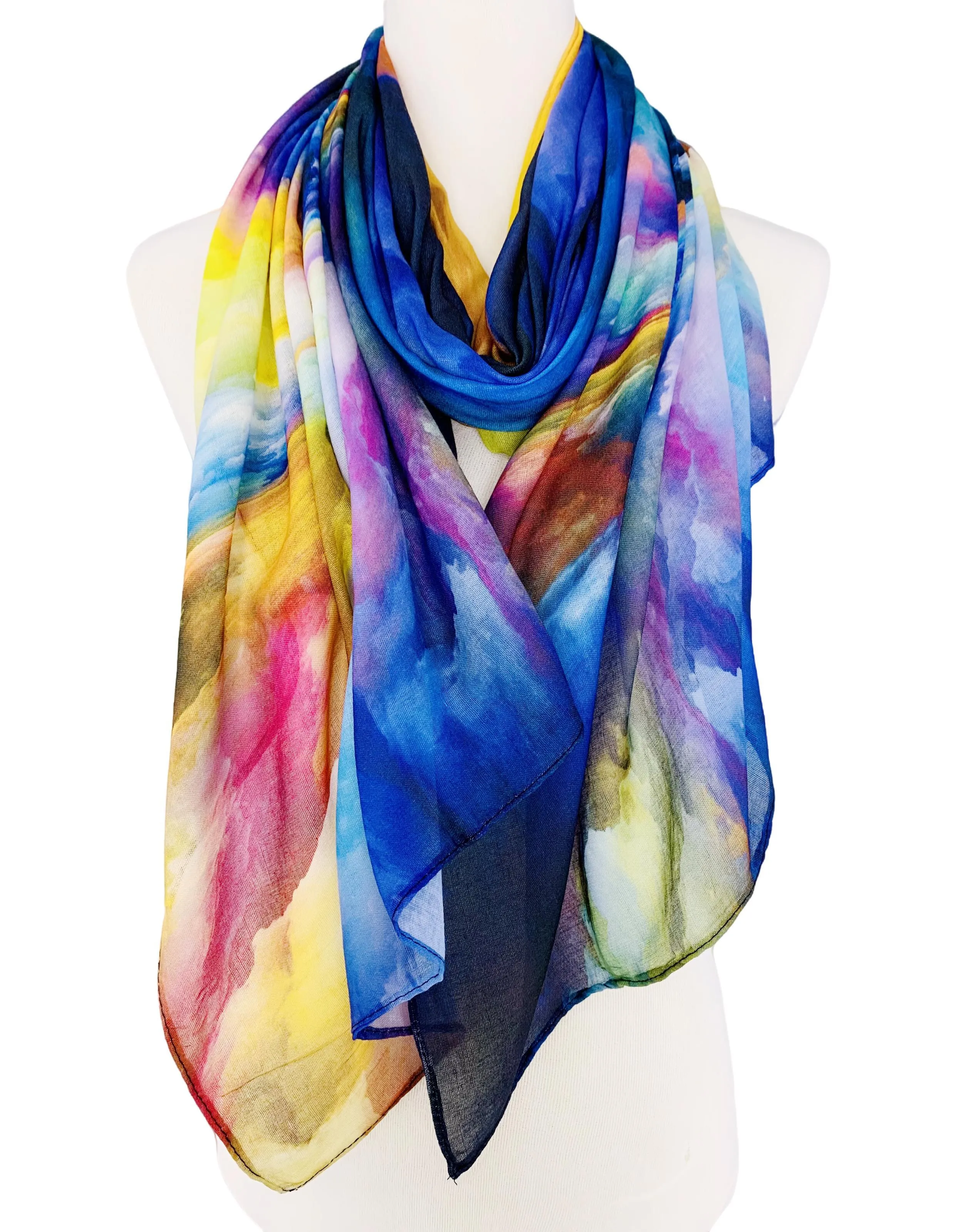 JC071158 Blue-Yellow Sea of Clouds Scarf