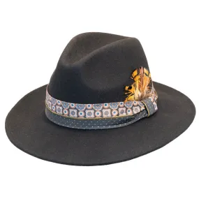 Jeanne Simmons - Wool Felt Fashion Fedora w- Feather