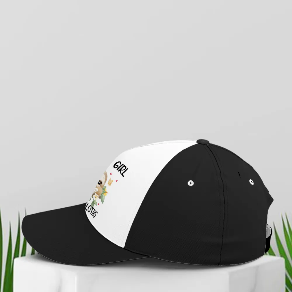 Just A Girl Loves Sloths Floral Baseball Cap Coolspod