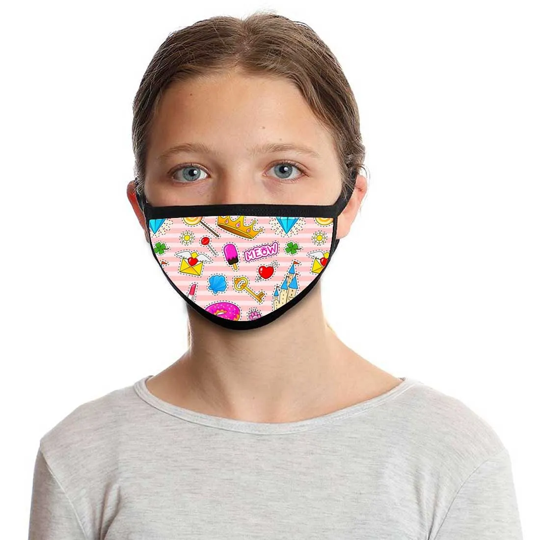 Kids Facemask - Set Of 2 -   Fun Icons