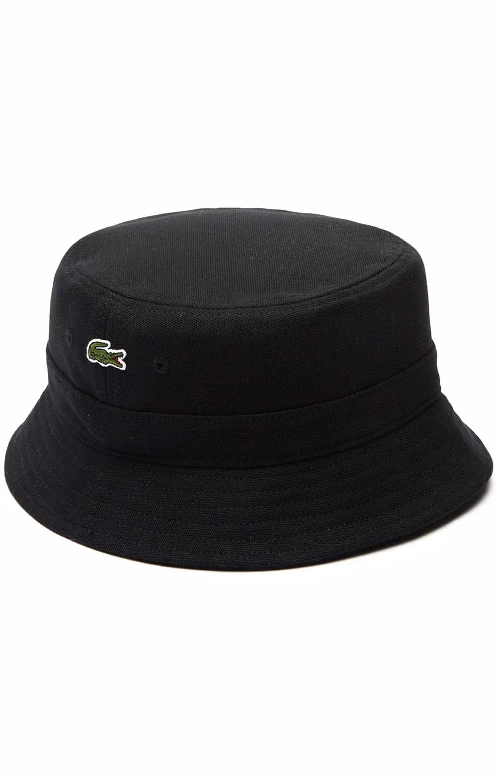 Lacoste Organic Cotton Piqué Bucket Hat - Black