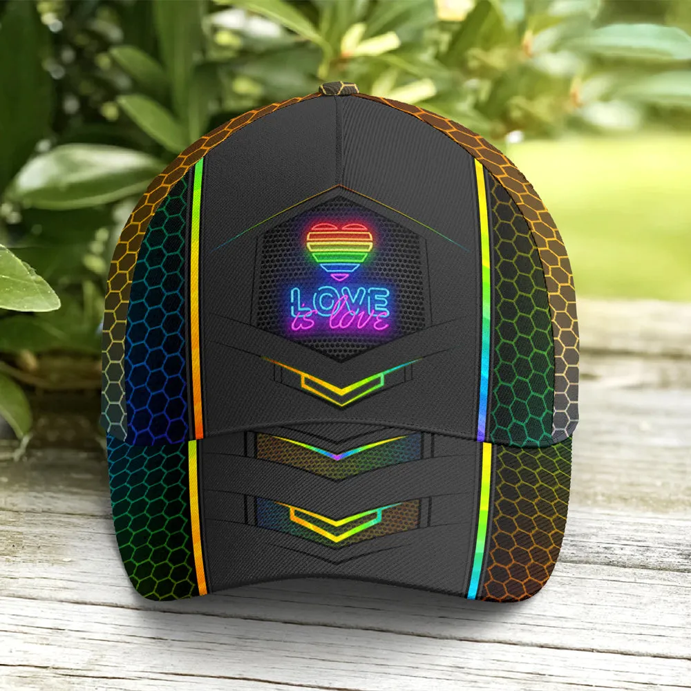 LGBTQ Hexagon Neon Pattern Baseball Cap Coolspod