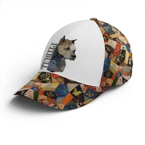 Love Pitbull Patchwork Style Baseball Cap Coolspod