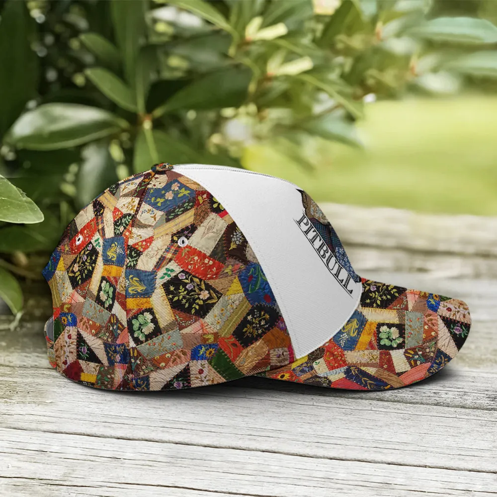 Love Pitbull Patchwork Style Baseball Cap Coolspod