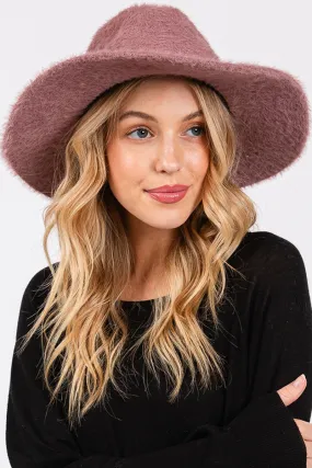 Mauve Fairbanks Fuzzy Fedora